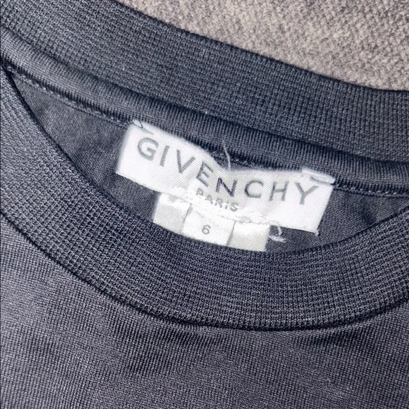 Givenchy Kids - Black Tee with White Stripe : Size 6 - Picture 3 of 4